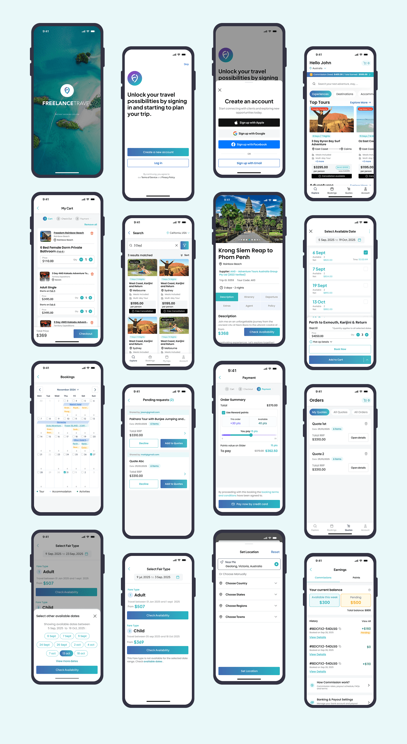 Freelance Travel mobile booking experience